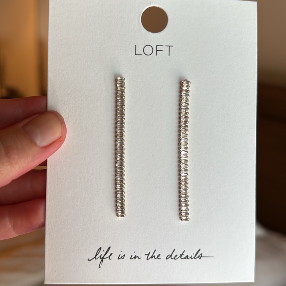 NWT LOFT Modern tennis earrings - Picture 4 of 5